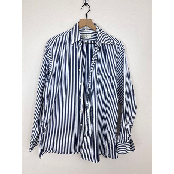 Austin Reed Vintage Blue White Pinpoint Oxford Dress Shirt 16.5 35 - Picture 1 of 5